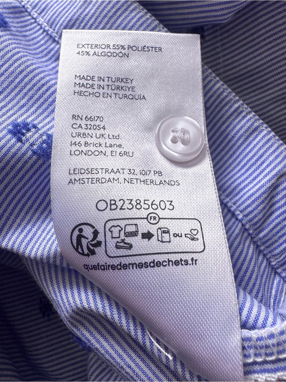 Maeve Anthropologie Women’s Blue/White Cinched Waist Button Down Shirt Size M - Picture 7 of 10